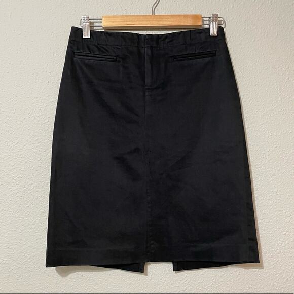 AX Armani Exchange Black Pencil Skirt Womens 0P Straight Preppy Dark Academia - Picture 1 of 6